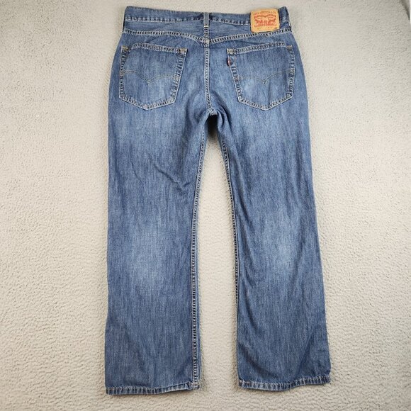 Levi's Jeans Mens 36x30 Blue 527 Low Boot Slim Fit Western Cowboy Faded Workwear - Picture 2 of 9